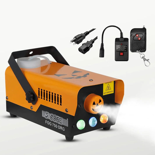 5 Core Fog Smoke Machine 750W Low Lying Indoor Outdoor 250ML Fog Maker with LED Lights Fogger for Halloween Wedding Party Christmas Stage Effect Anti Spier