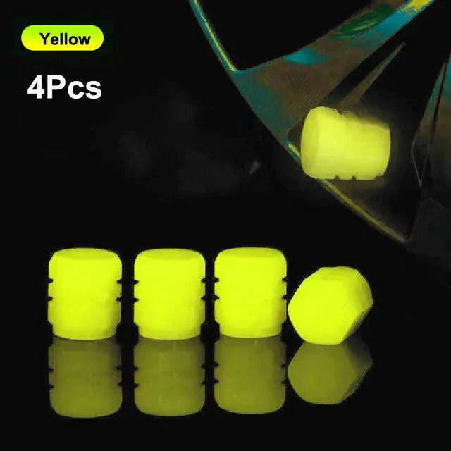 Glow in The Dark Tire Valve Caps Anti Spier