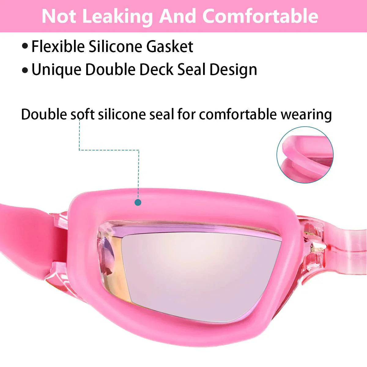 Clear Comfortable Swimming Goggles UV- Anti-Fog Swim Glasses Mirror Adult & Kids Anti Spier