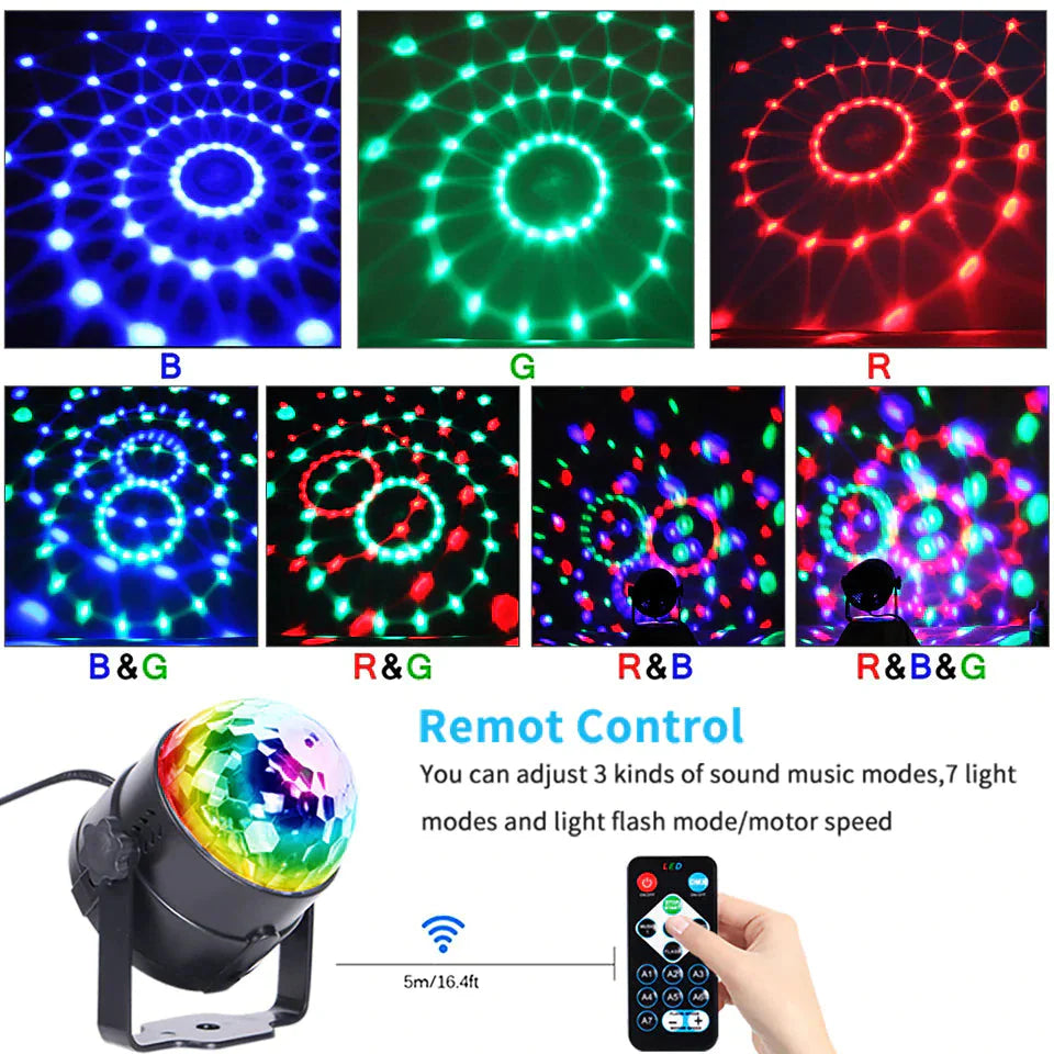 Disco Party Lights Strobe LED DJ Ball Sound Activated Bulb Dance Lamp Decoration Anti Spier