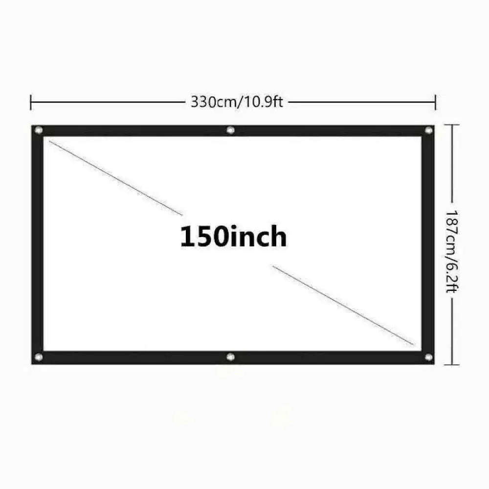 Portable Foldable Projector Screen 16:9 HD Outdoor Home Cinema Theater 3D Movie Anti Spier