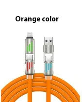 Colorful Four-In-One Fast Charge Cord Anti Spier