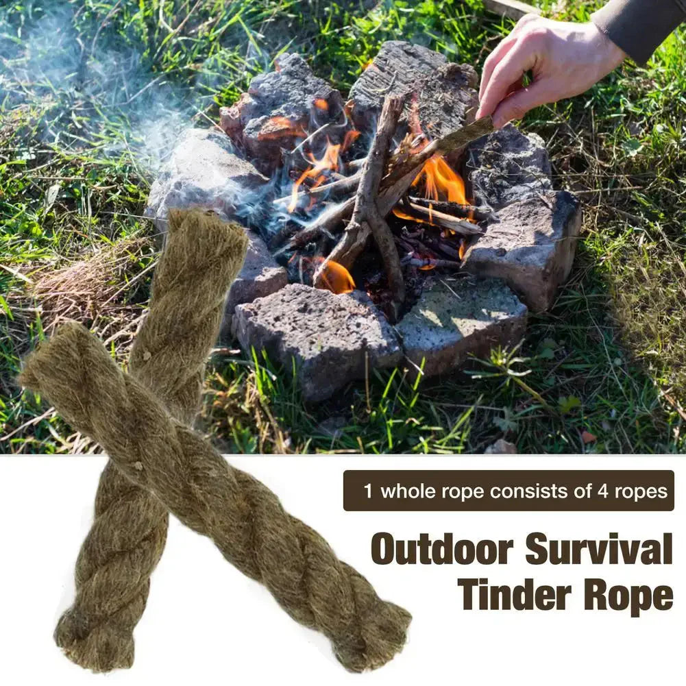 Tinder Rope Survival Fire Starter Waterproof Wax Rope For Hiking Anti Spier