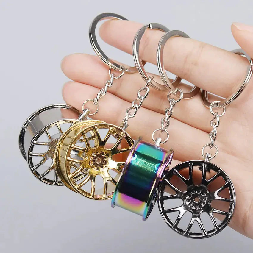 Wheel Rim Hub Tuning Keychain Anti Spier