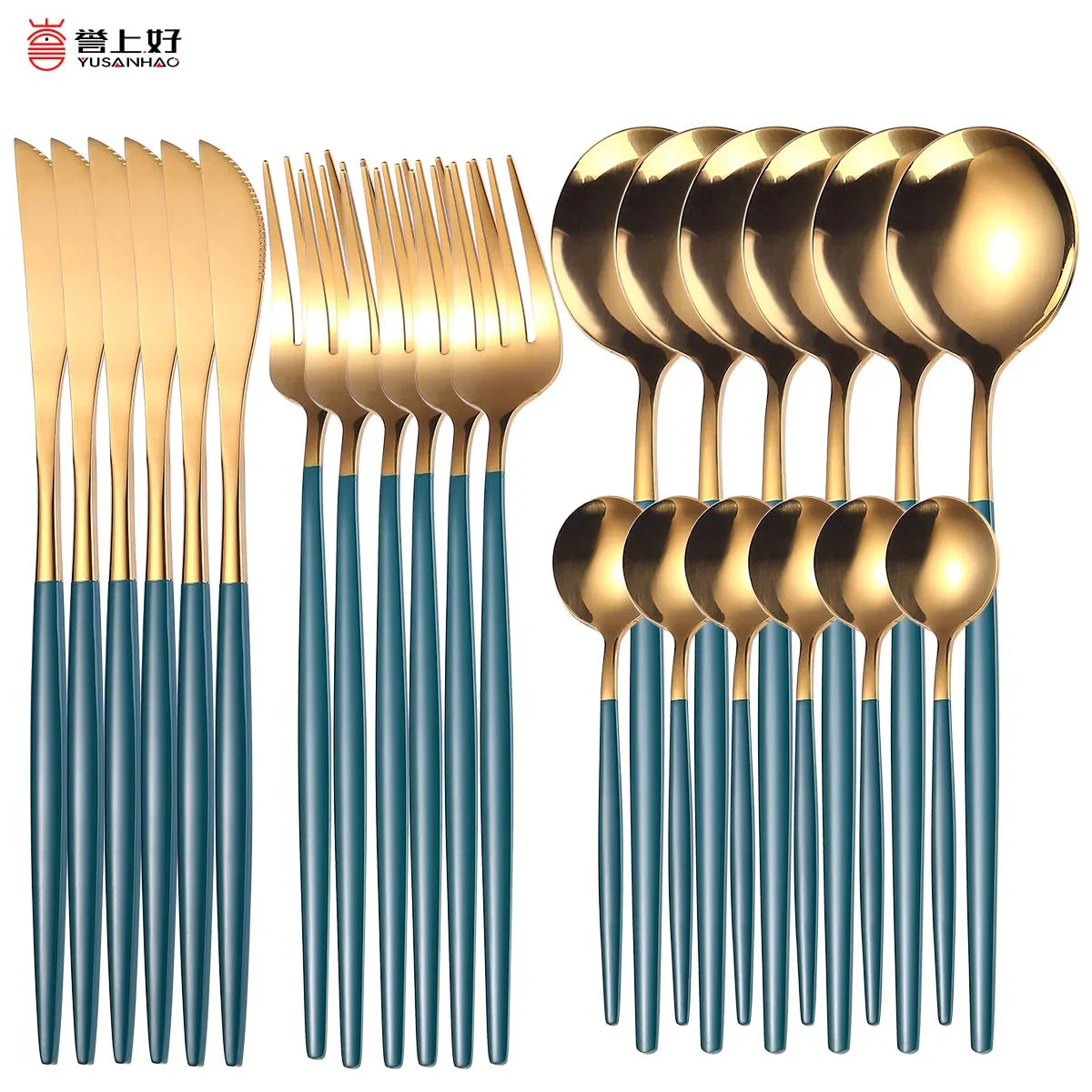 24 Pieces Luxury Cutlery Set Anti Spier