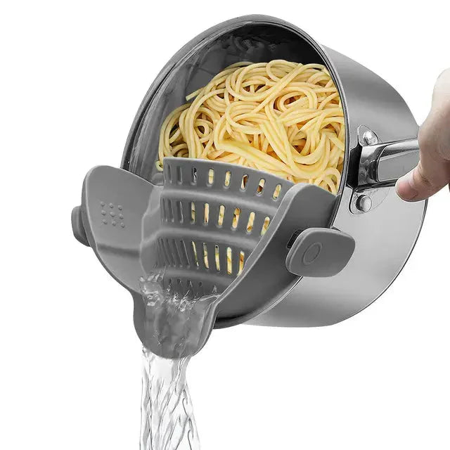 Multi-Functional Silicone Clip-On Strainer Anti Spier