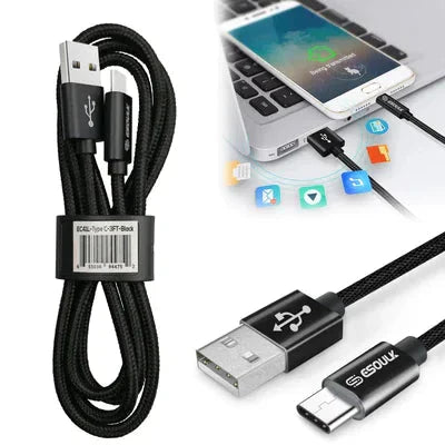 Esoulk 3.3ft Nylon Braided USB Cable For Type-C Anti Spier
