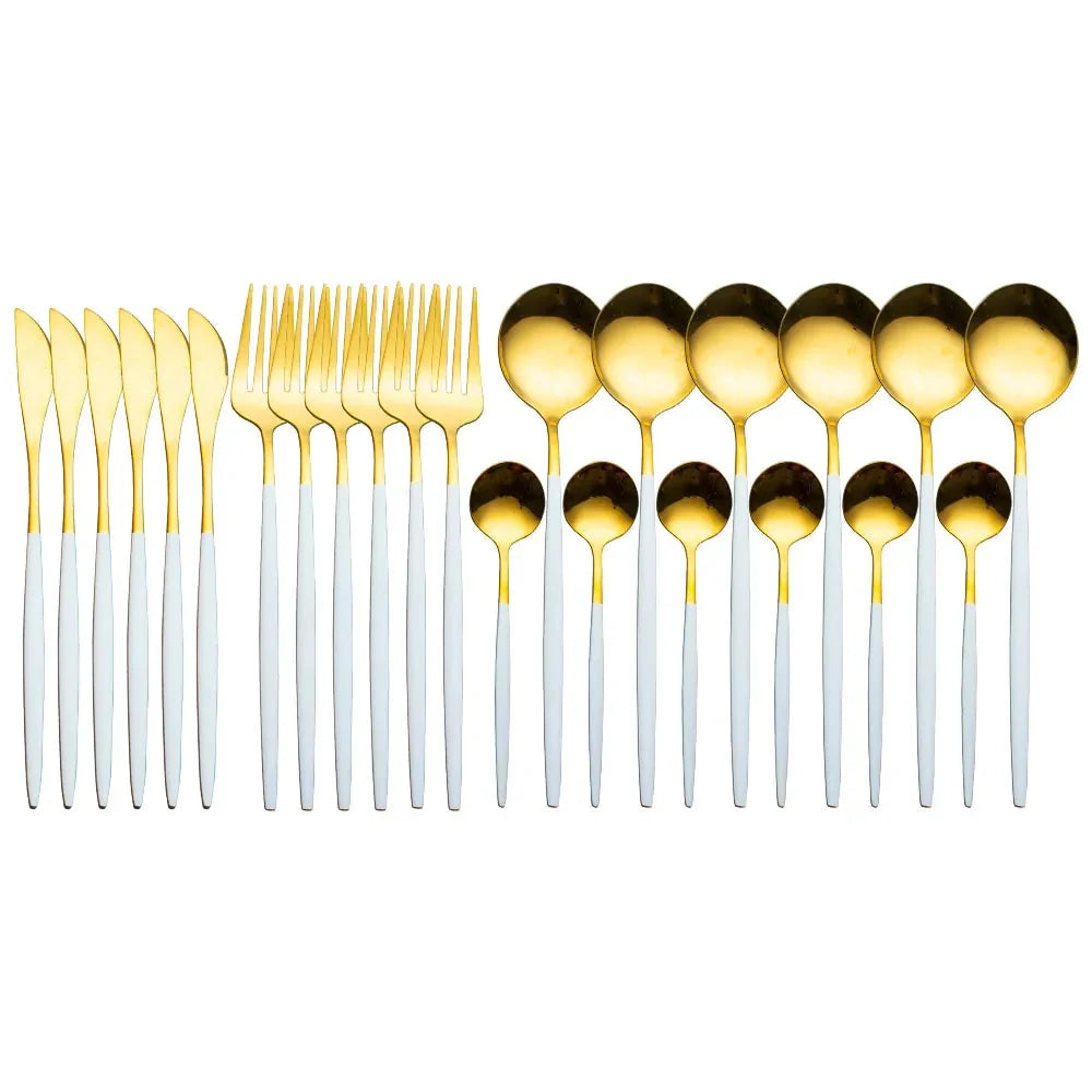 24 Pieces Luxury Cutlery Set Anti Spier