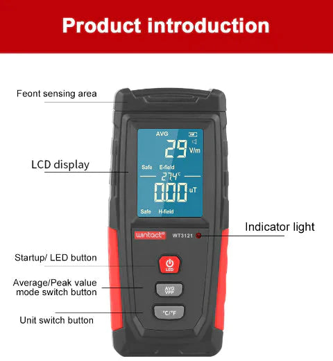 Electromagnetic Field Radiation Detector Tester Anti Spier