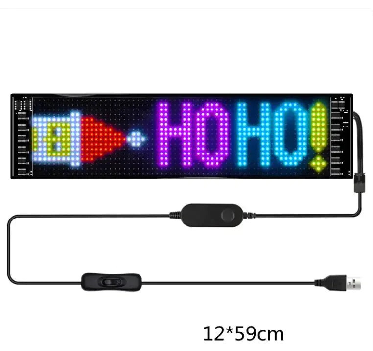 Programmable Car LED Sign LED Full-color Advertising Screen Ultra-thin Display Screen Custom Text Pattern Animation Display Car Anti Spier