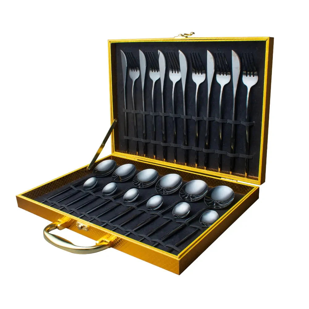 24 Pieces Luxury Cutlery Set Anti Spier