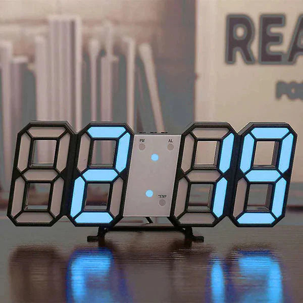 Digital 3D LED Big Wall Desk Alarm Clock Snooze 12/24 Hours Auto Brightness USB Anti Spier