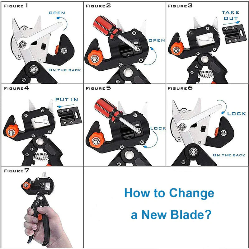 Garden Tree Grafting Knife Pruning Pruner Shears Snip Scissors Cutting Tool Kit Anti Spier