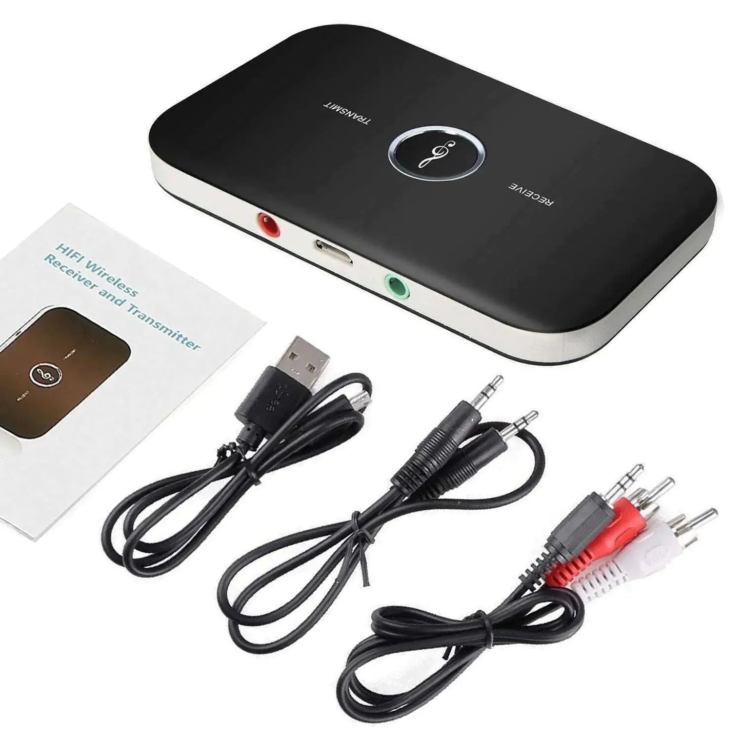 Bluetooth 5.0 Transmitter Receiver 2 IN 1 Wireless Audio 3.5mm Jack Aux Adapter Anti Spier