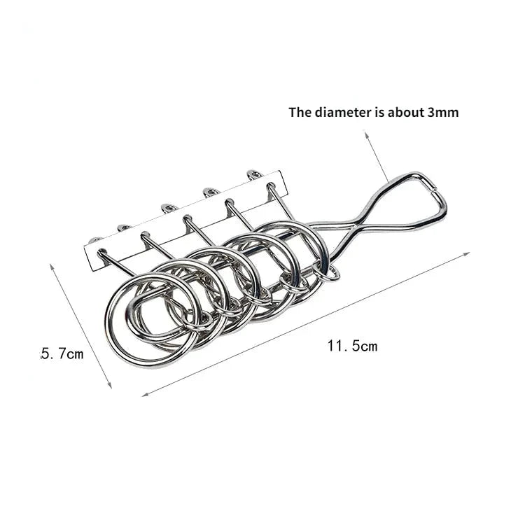 8-Piece Metal Montessori IQ Brain Teaser Puzzle Set for All Ages Anti Spier