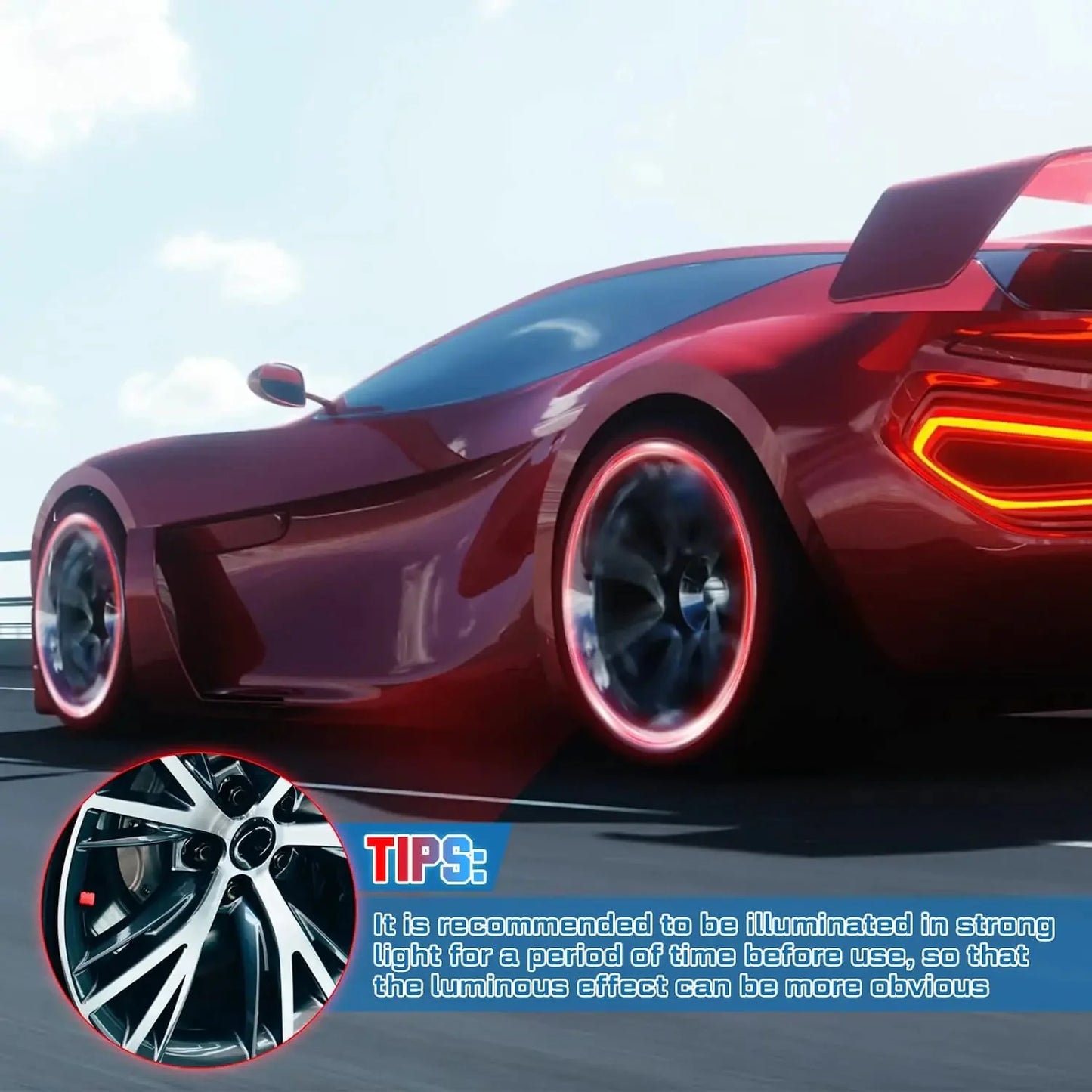 Glow in The Dark Tire Valve Caps Anti Spier