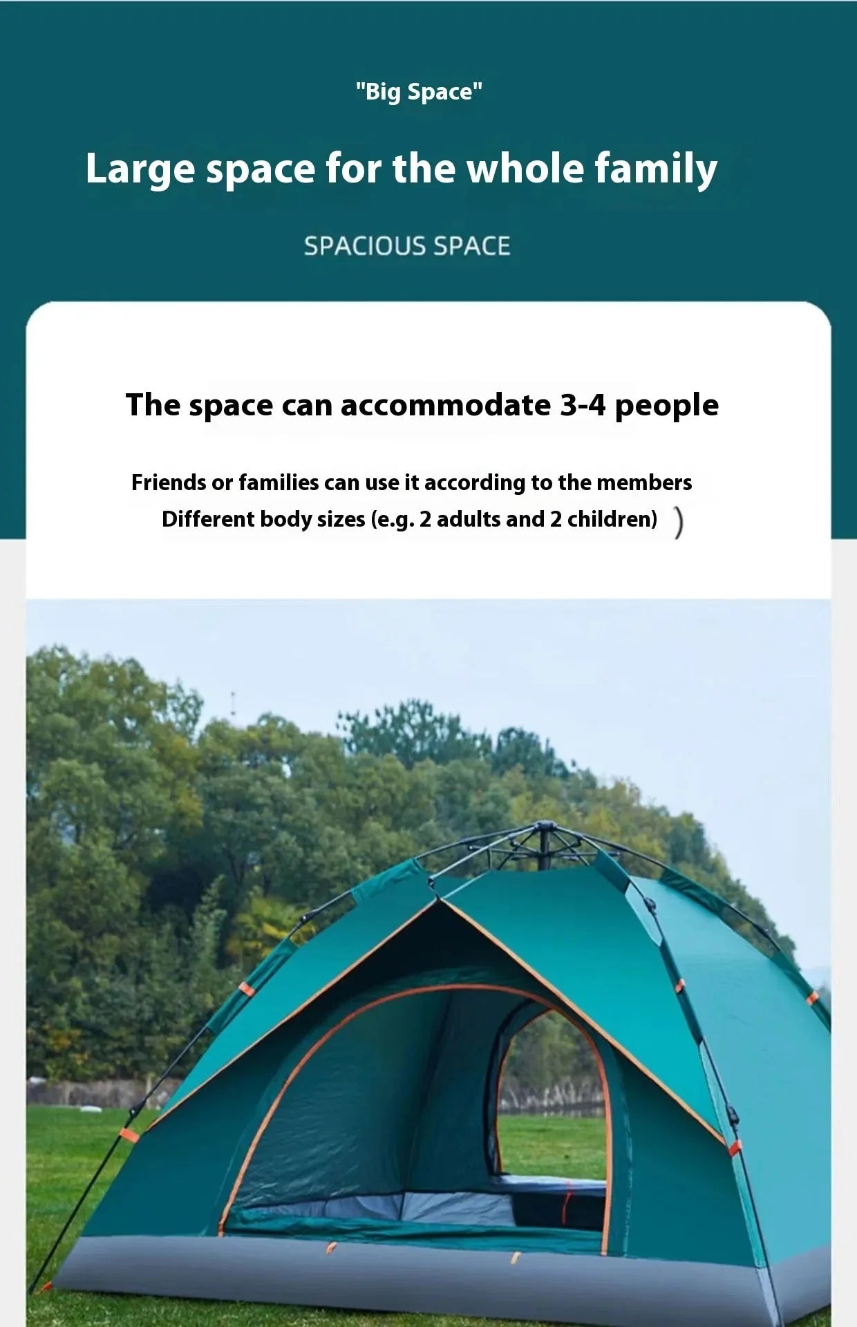 3-4 Double Automatic Camping Tent Anti Spier