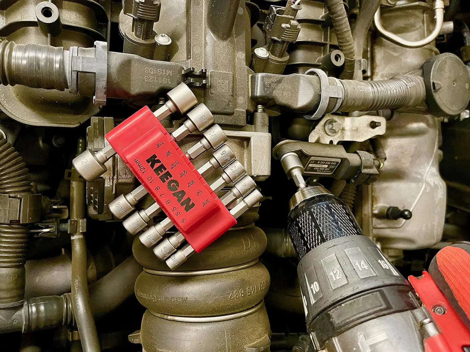 14 PCS Power Nut Driver Bit Set Quick Change MM & SAE Impact 1/4" Hex Shank USA Anti Spier