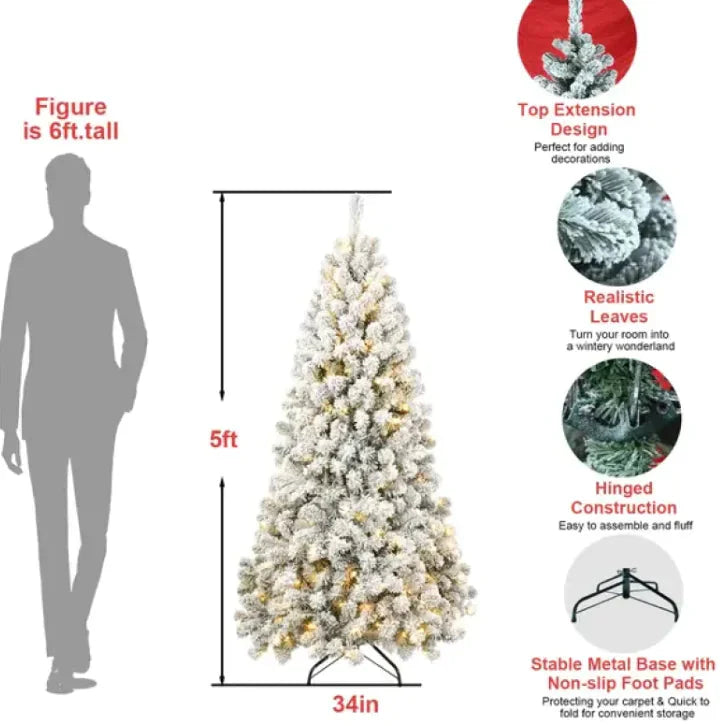 Frost Glow 5ft Flocked Tree Anti Spier