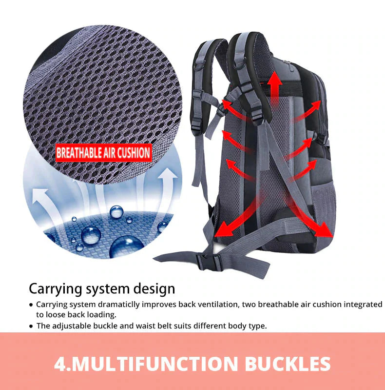 40L Men Women Travel Backpack Rucksack Camping Laptop Hiking School Book Bag USA Anti Spier