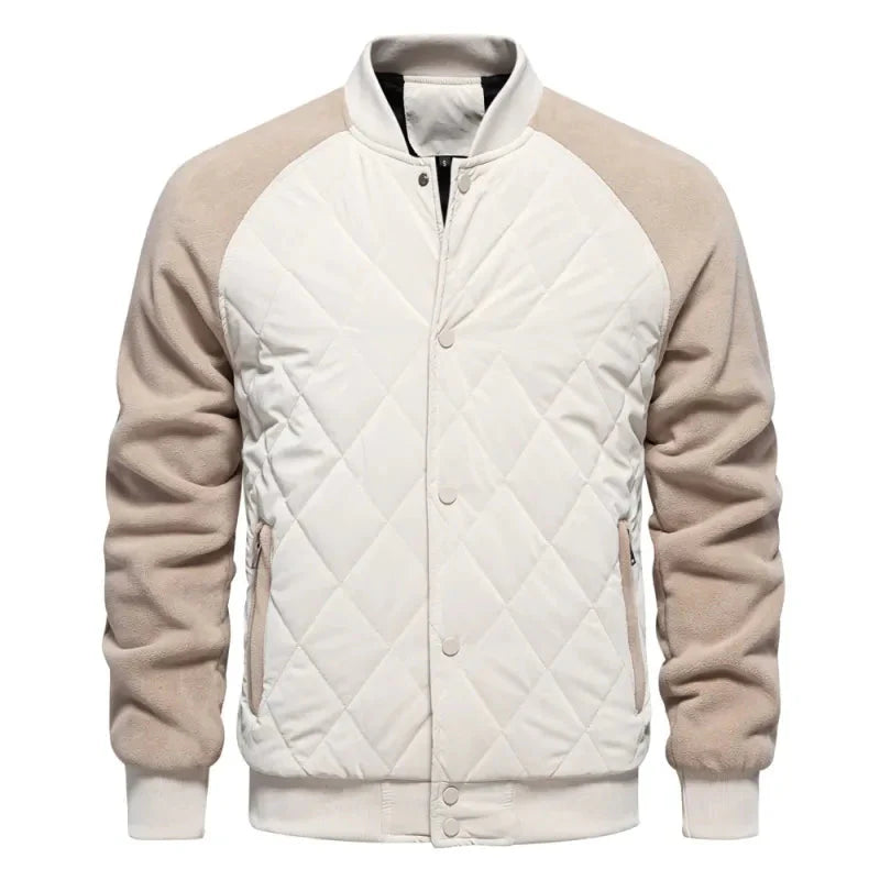 Mens Patchwork Thick Fleece Lined Jacket Anti Spier
