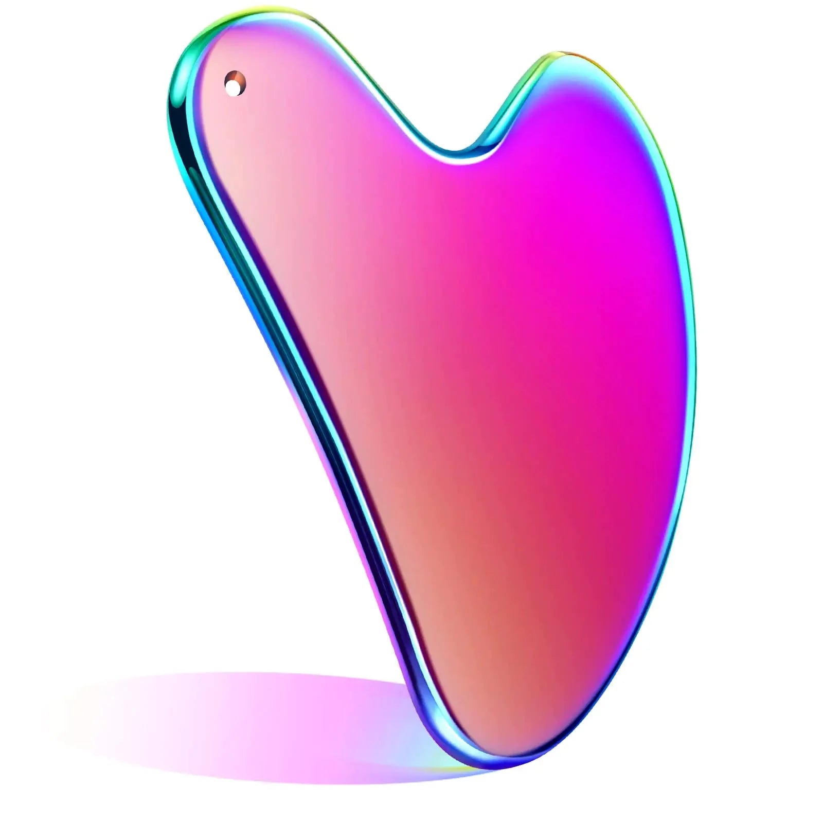 Nuanchu Stainless Steel Gua Sha Facial Tools Guasha for Face Metal Gua Sha Tighten Skin Massage Guasha Beauty Tool for Body Eyes Neck Massager with Travel Pouch Skin Care Gifts (Rainbow Color) Rainbow Color Anti Spier