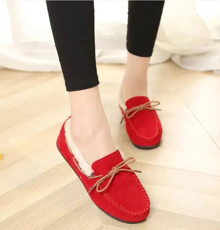 Winter Casual Plush Flat Shoes Anti Spier
