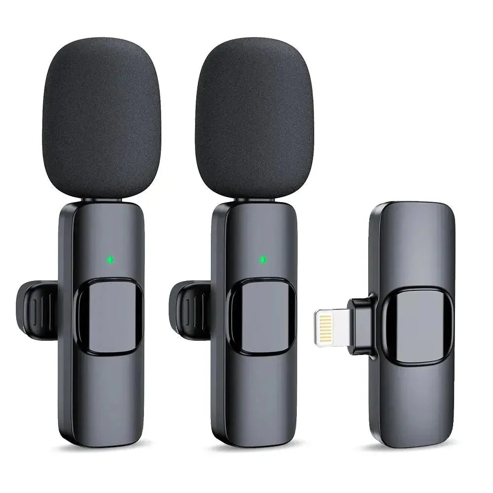 Wireless Stereo Lavalier Mini Lapel Smart Phone Microphone For Video Audio Anti Spier