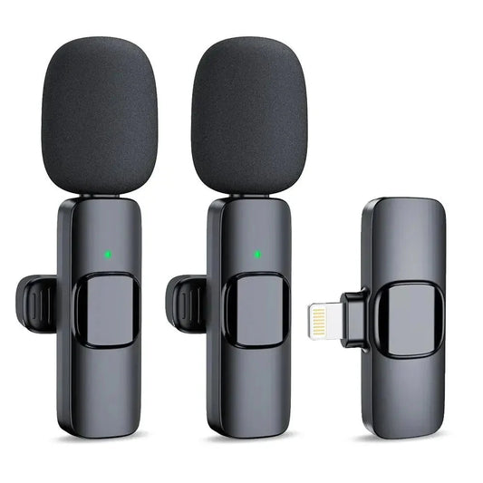 Wireless Stereo Lavalier Mini Lapel Smart Phone Microphone For Video Audio Anti Spier