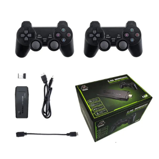 Ewwke M8 Video Game Console 2.4G Double Wireless Controller Game Stick 4K 10000 Games 64GB Retro Games Anti Spier