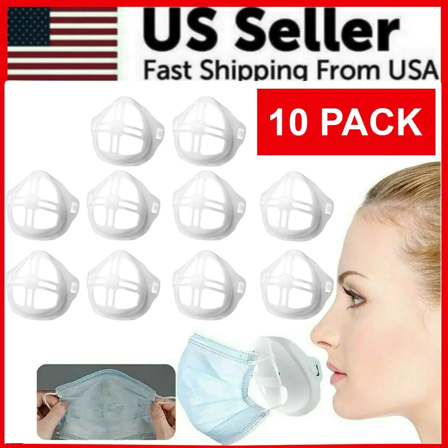3D Face Mask Bracket Mouth Separate Inner Stand Holder Breathing Space Frame Anti Spier