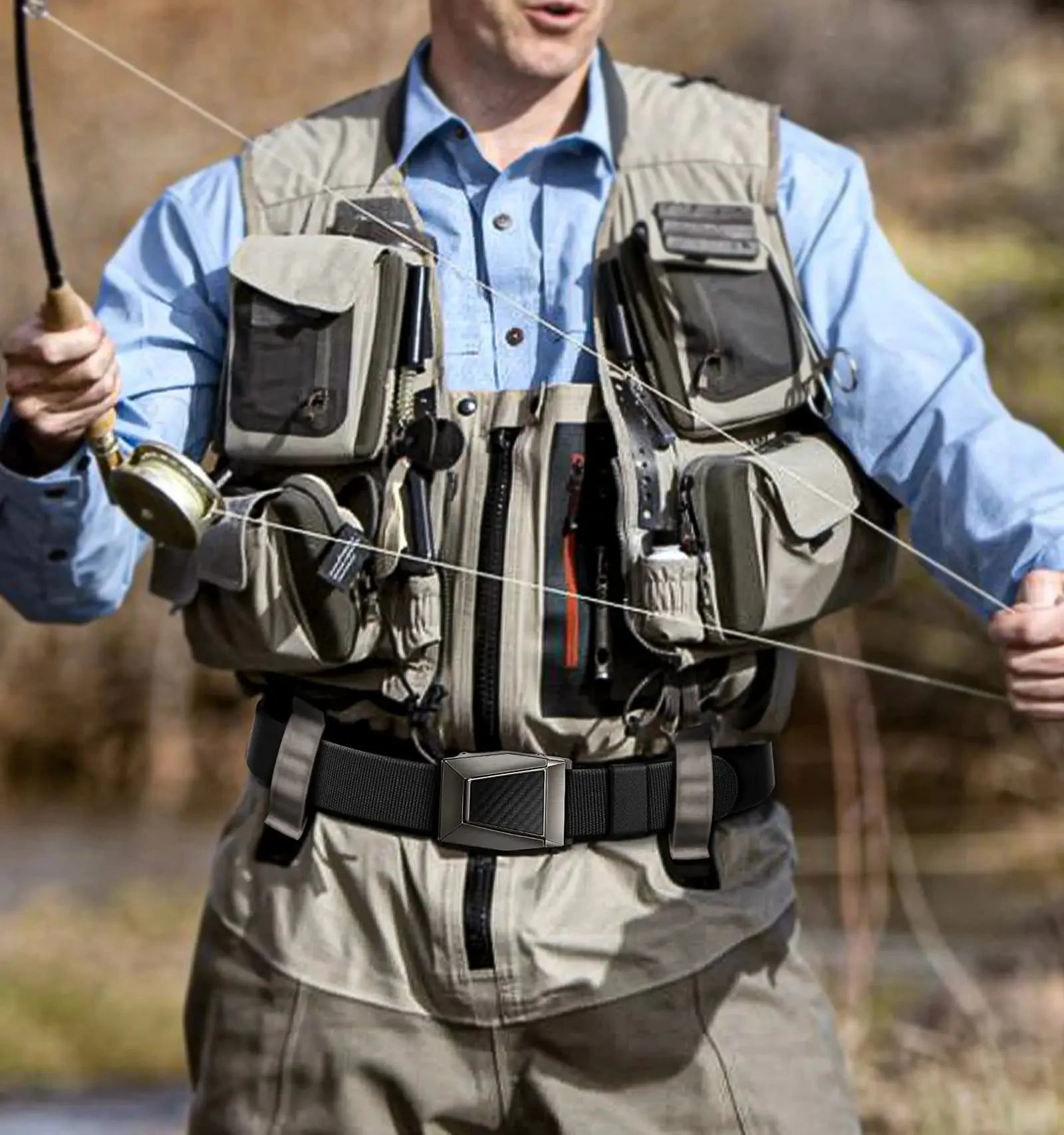 BULLIANT Tactical Belt for Men, Men Stretch Nylon Web Gift Belt 1.5"-Hiking Rigger Military Work-Quick Release Black2972 34"-38"Waist Adjustable Anti Spier