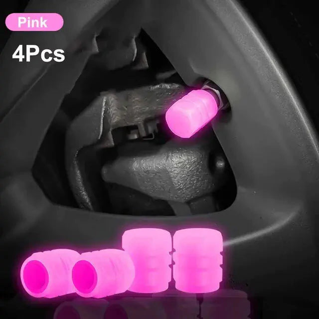 Glow in The Dark Tire Valve Caps Anti Spier