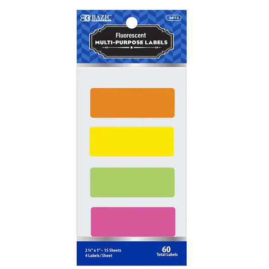 Fluorescent Multipurpose Label 2 3/4″ X 1″ (60/Pack) Anti Spier