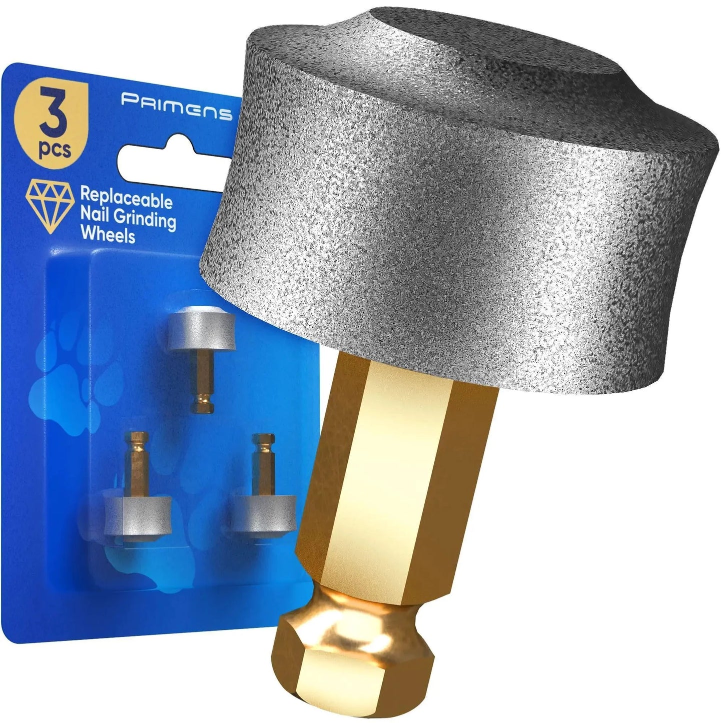 Primens Professional Dog Nail Grinder Replacement Head Pack of 3 Bits Tip Anti Spier