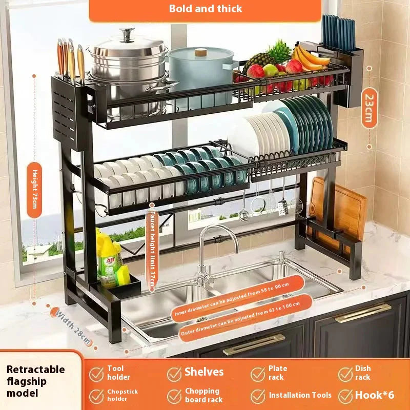 Adjustable Kitchen Dish Rack Anti Spier