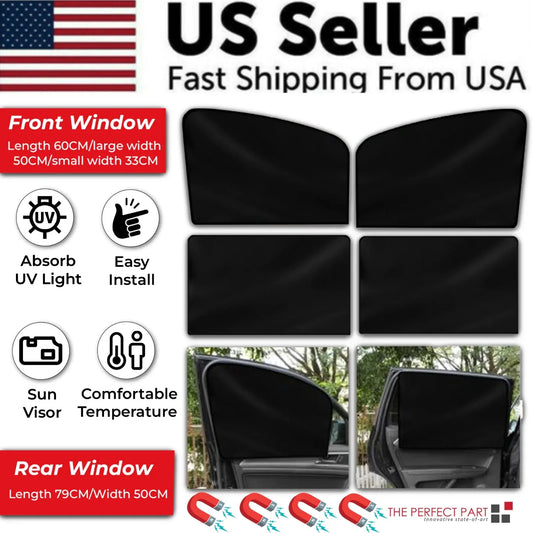 4X Magnetic Car Side Front Rear Window Sun Shade Cover Mesh Shield UV Protection Anti Spier