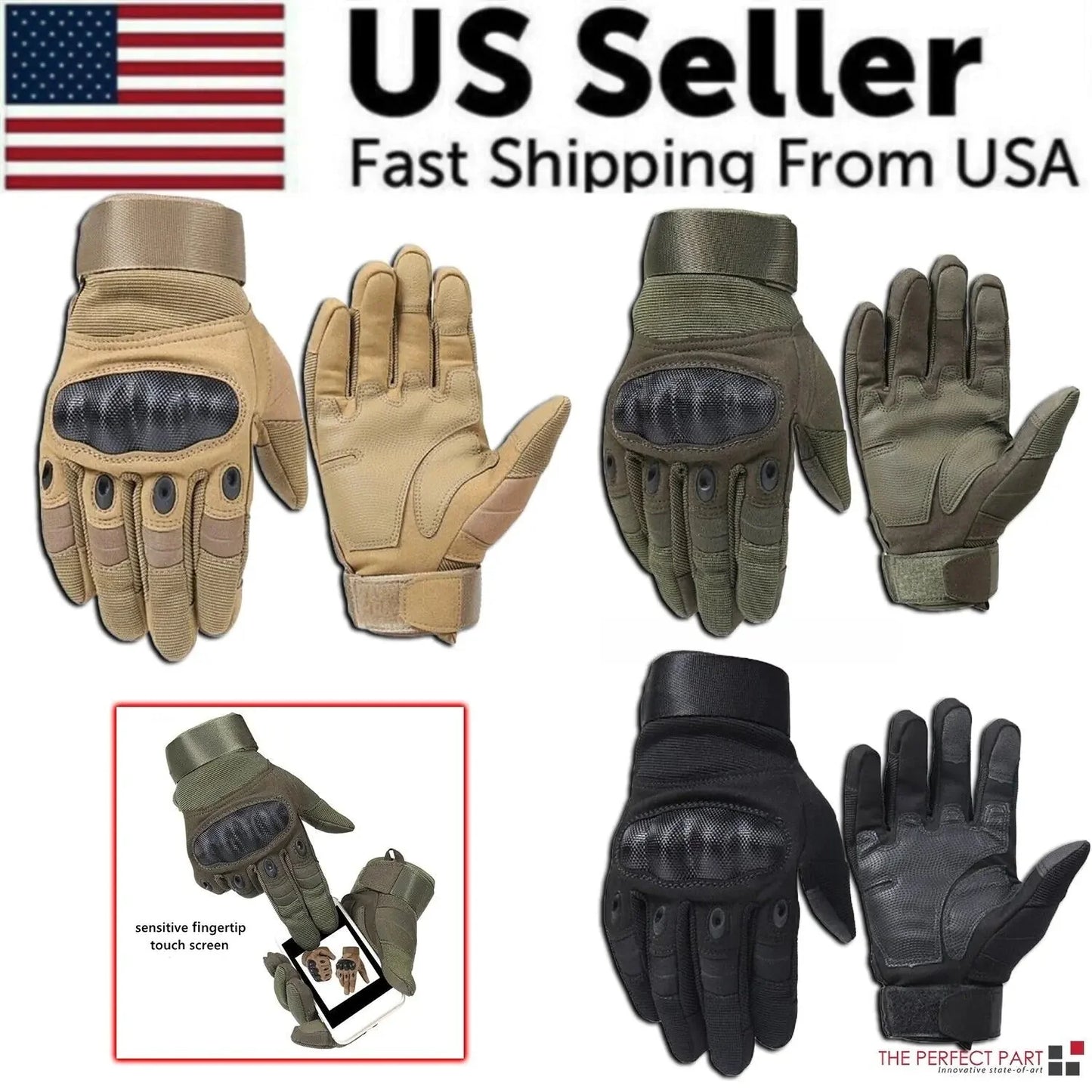 Tactical Motorcycle Motocross Full Finger Gloves Motorbike Riding Racing Mittens Anti Spier