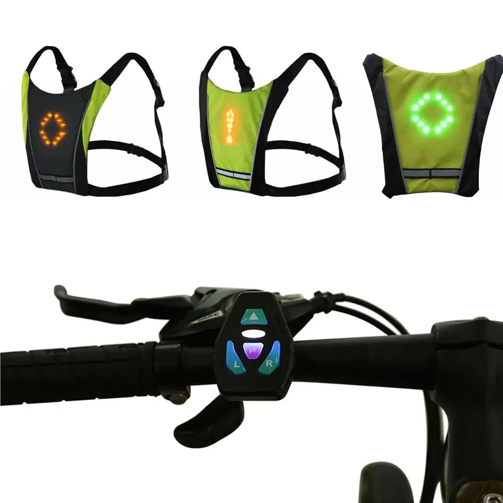 LED Cycling Safety Vest with Bag Anti Spier
