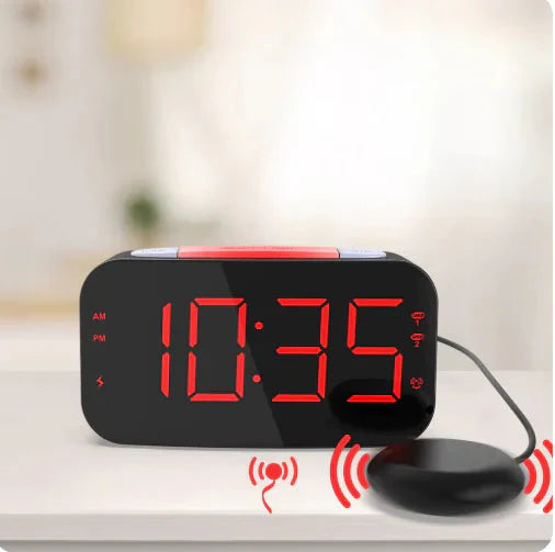 LED Digital Vibrating Alarm Clock for Heavy Sleepers Anti Spier