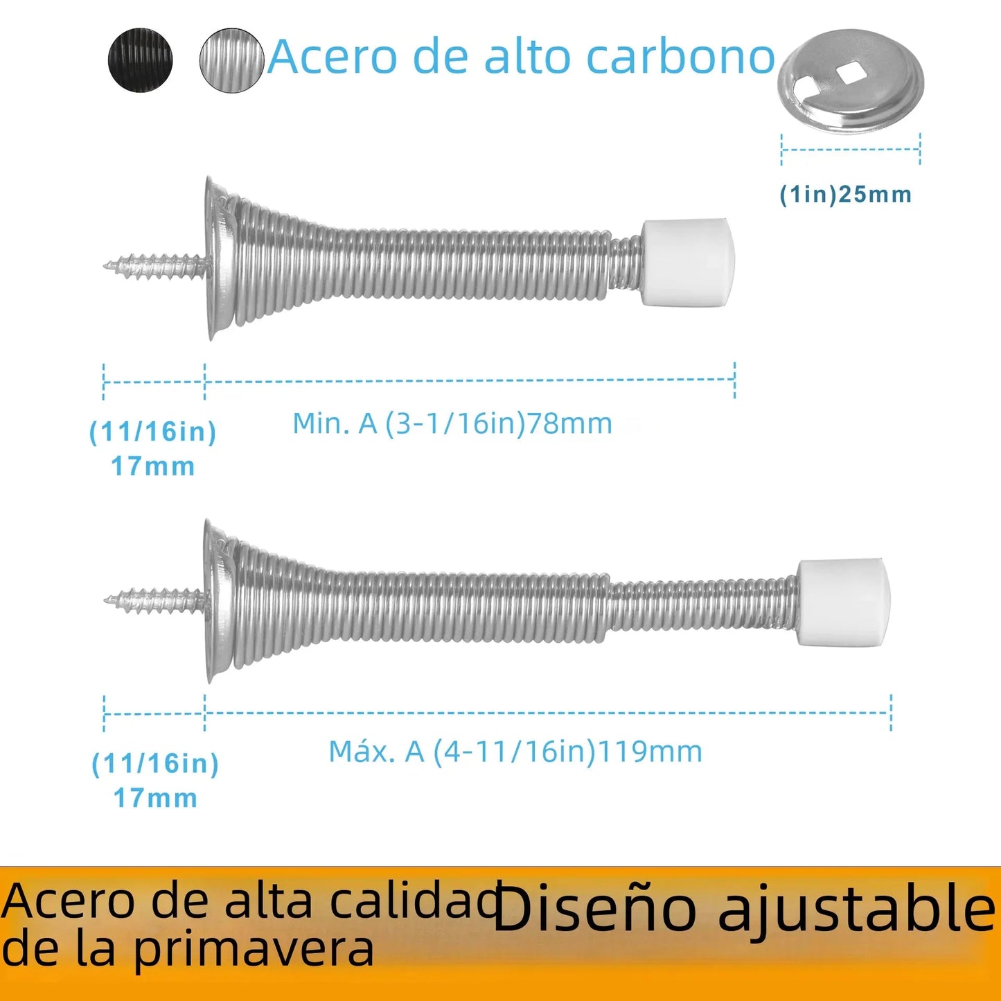 American Spring Door Stop for Kids with Rubber Head Anti Spier