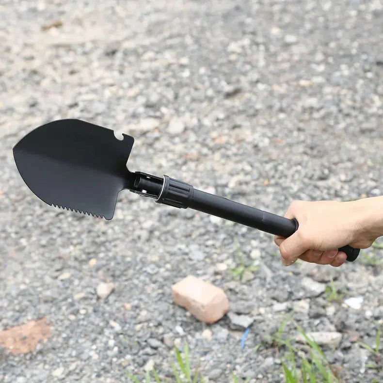 Compact Outdoor Multi-Tool Shovel with Folding Pickaxe Anti Spier