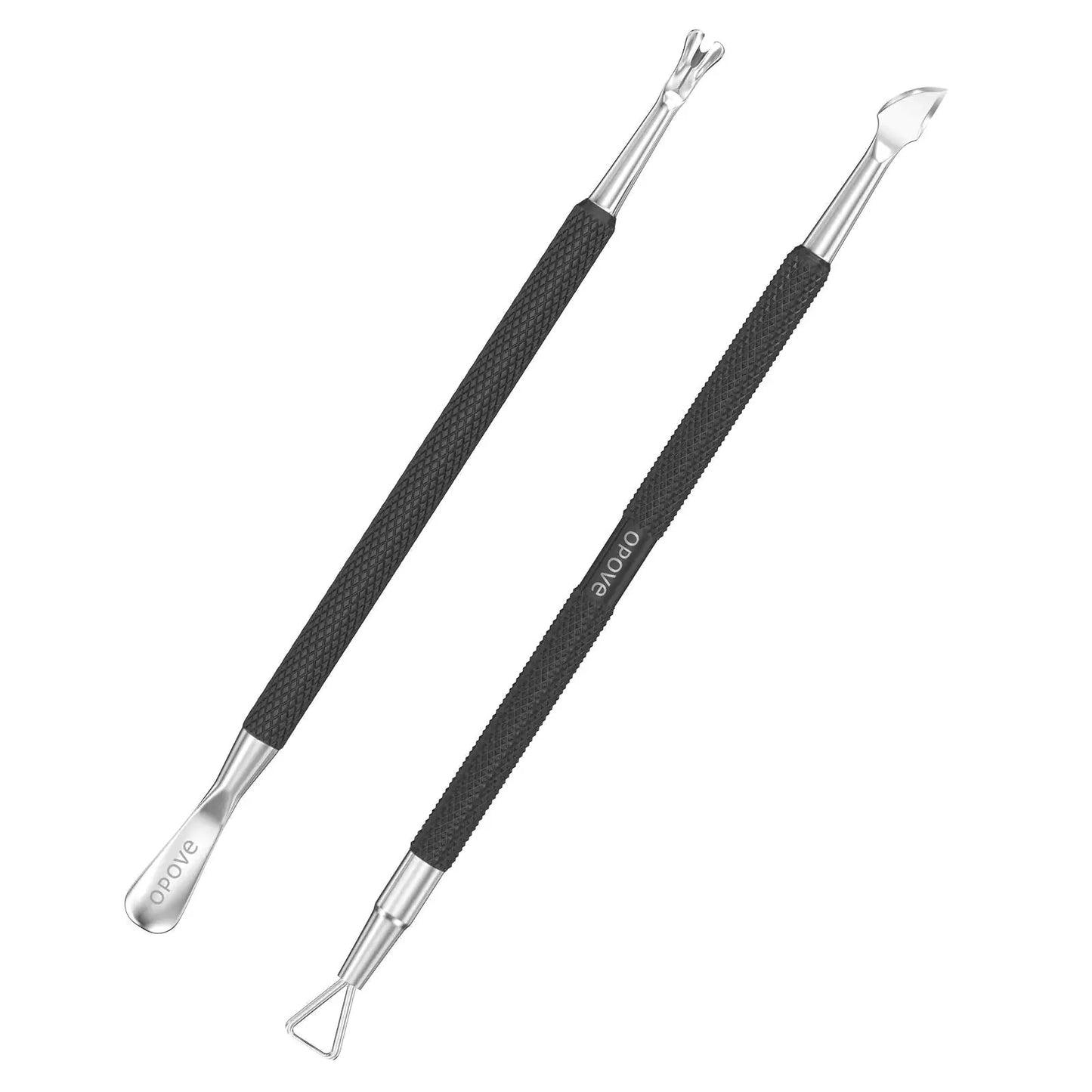 Cuticle Pusher Nail Polish Remover Stainless Steel Manicure Tool Set Gel Nail Polish Peeler Scraper Nail Cleaner Pedicure Kit for Fingernail and Toenail, opove P1, Matter Black… Buy X7 Get This 90% Off Anti Spier