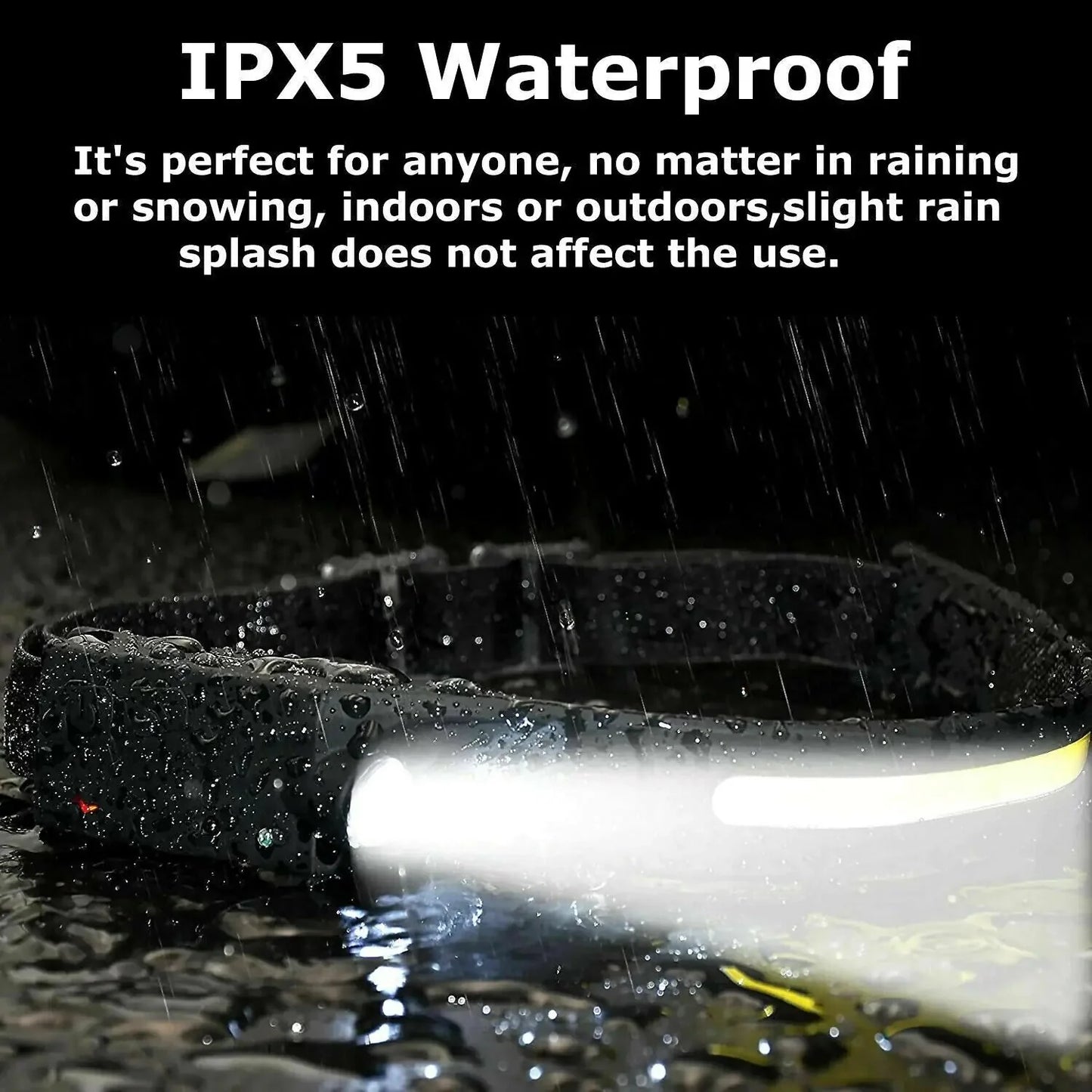 COB LED Headlamp USB Rechargeable Headlight Torch Work Light Bar Head Band Lamp Anti Spier