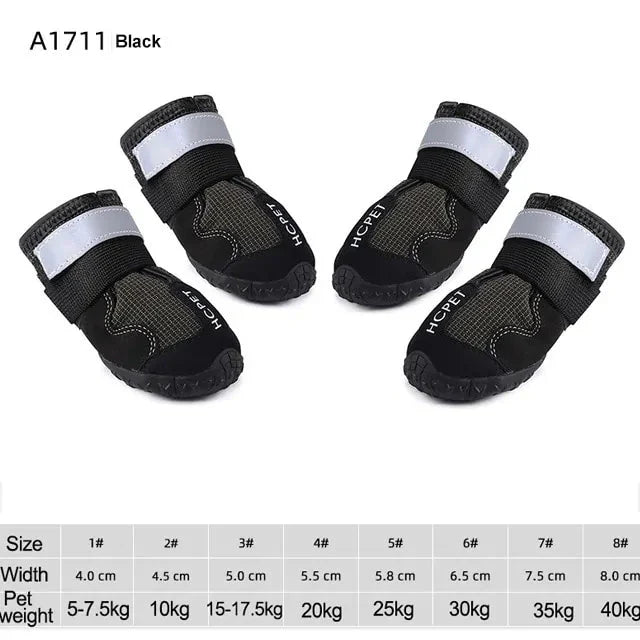 Waterproof Reflective Dog Boots Anti Spier