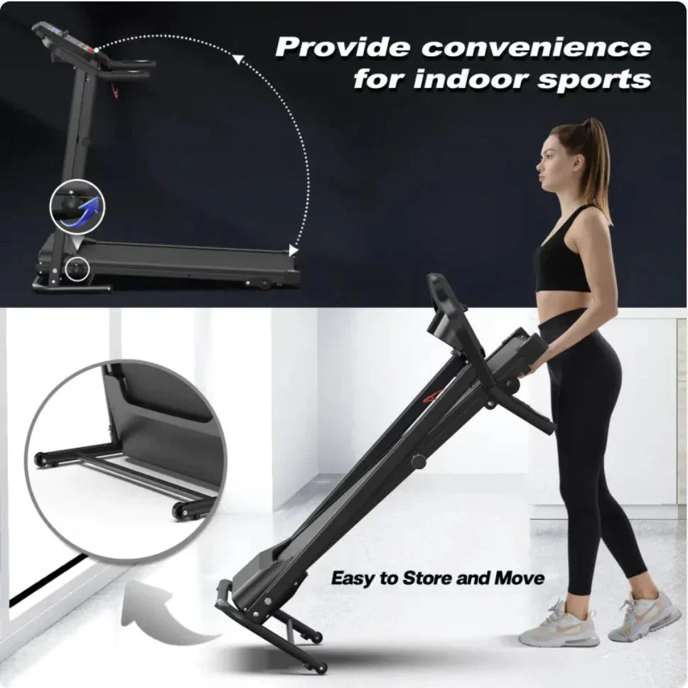 Folding Treadmill with Pulse Sensor Anti Spier