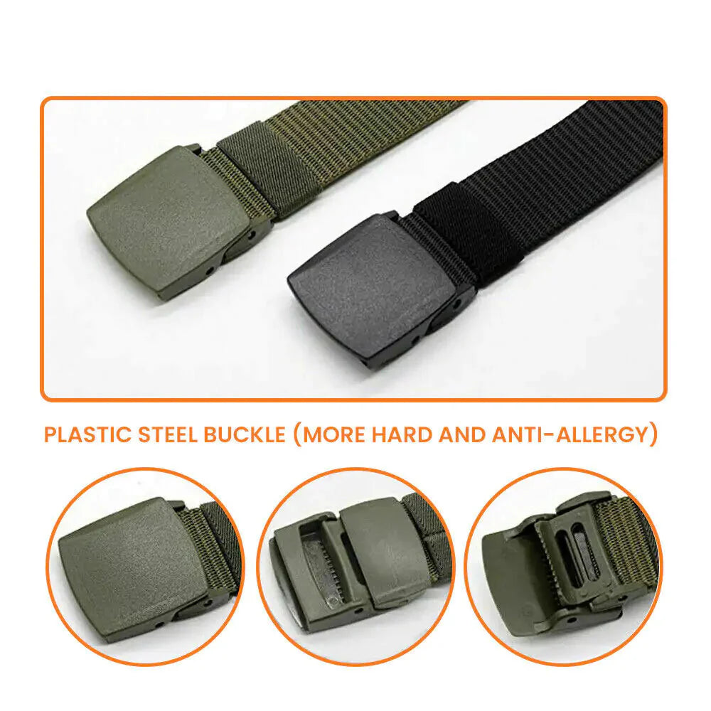 Men's Plastic Cam Buckle Nylon Belt Anti Spier