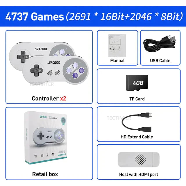 1500 Games HDMI-Compatible Video Game Console for SNES/NES Anti Spier
