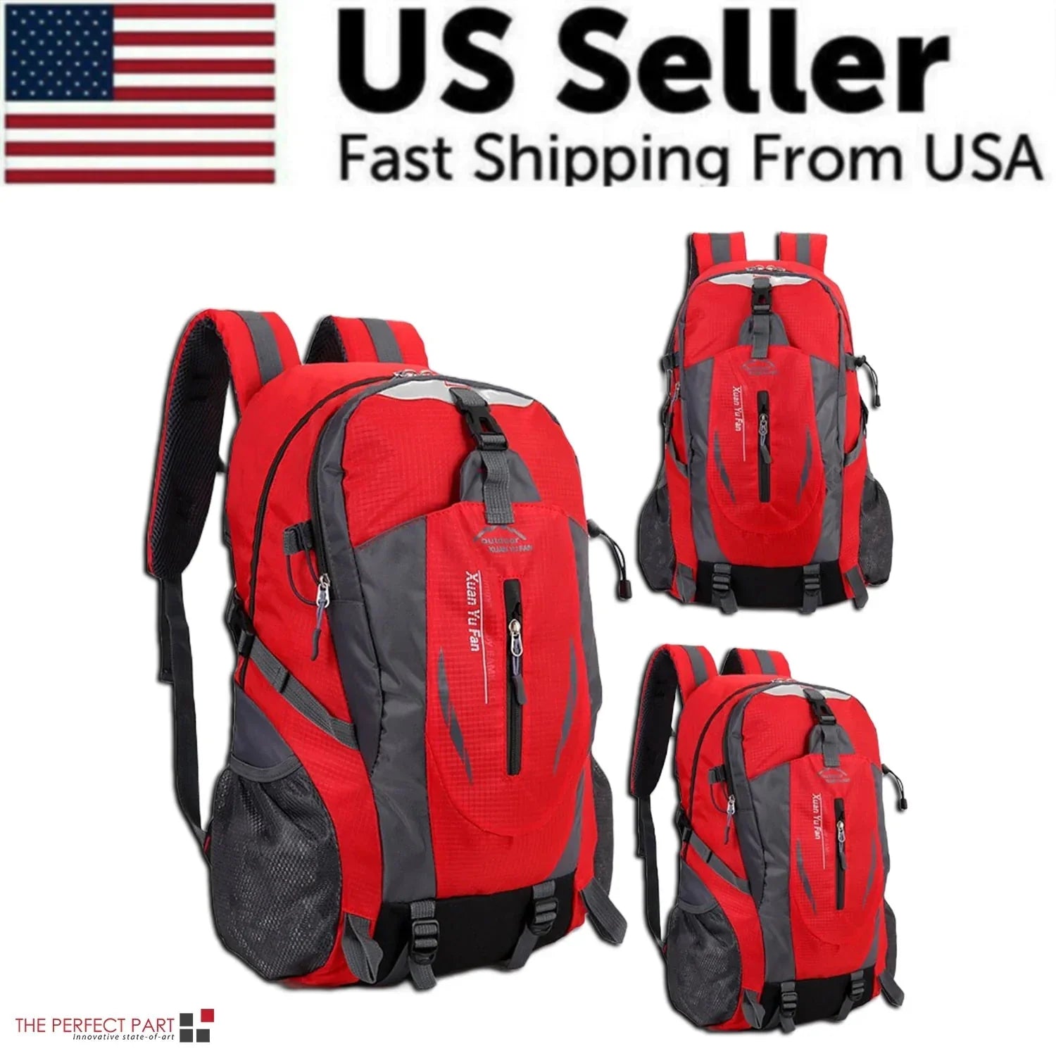 40L Men Women Travel Backpack Rucksack Camping Laptop Hiking School Book Bag USA Anti Spier