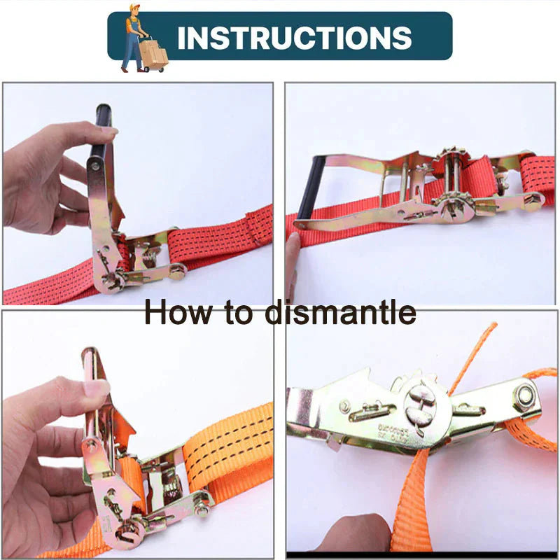 4 PK Ratchet Tie Down Straps 1.5" x 15 Feet 4,000 LB Safety J Hook Heavy Duty US Anti Spier